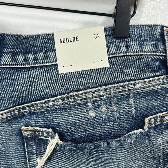 AGOLDE Parker cut off button fly denim distressed shorts size 32. NWT. - Picture 6 of 9